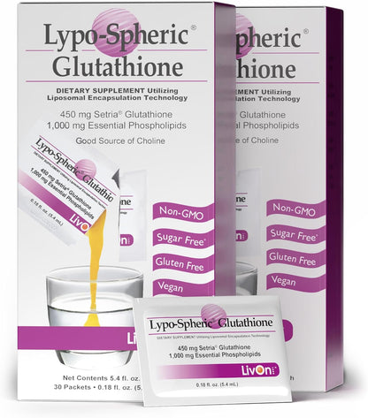 Lypo-Spheric Glutathione - 2 Cartons (60 Sachets) - 450 mg Liposomal Glutathione