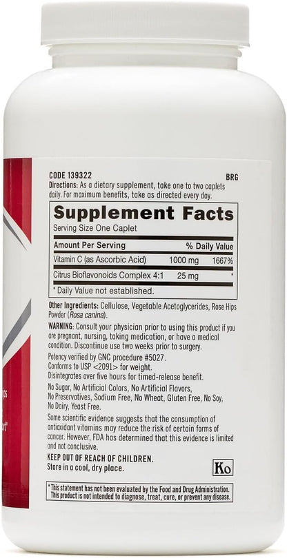 GNC Vitamin C 1000 with Bioflavonoids and Rose Hips Sustained Release