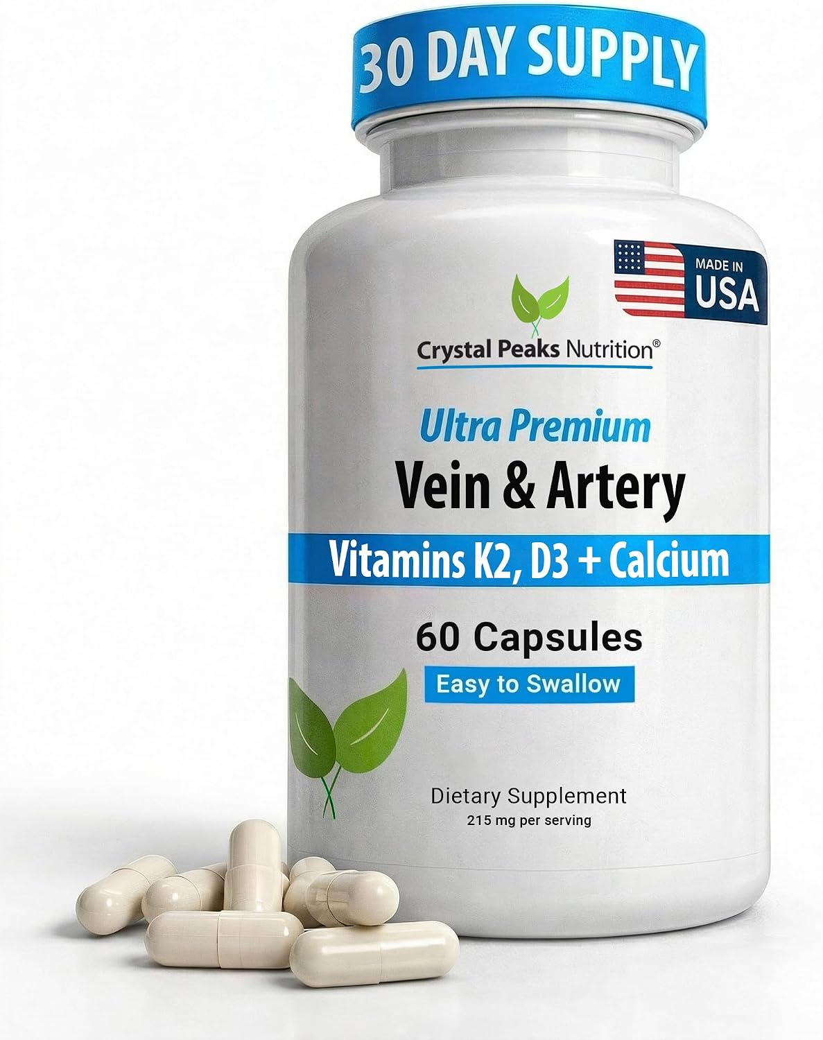 Vein & Artery Supplement – Circulation Support with Calcium – 60 Capsules - görsel 1