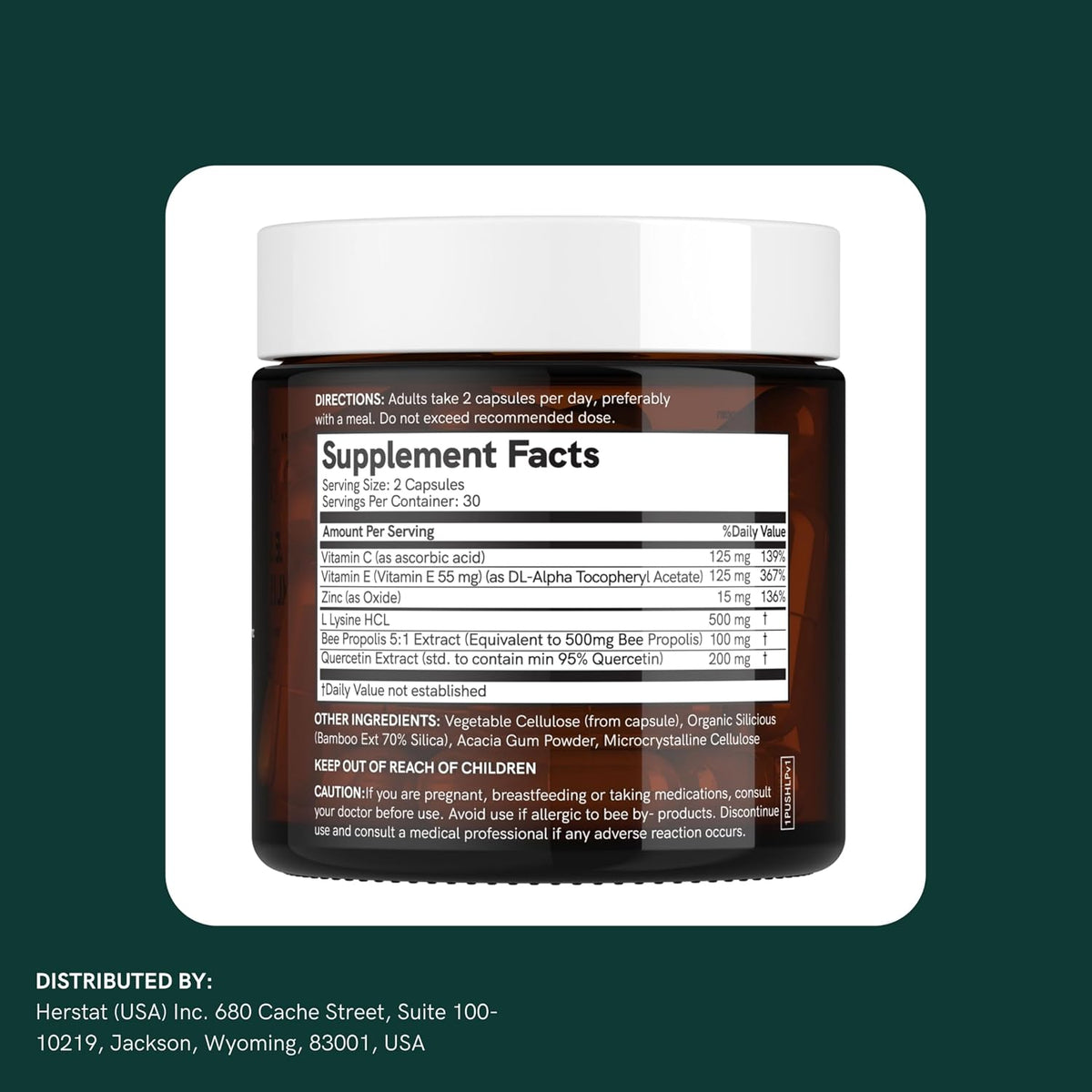 Dr Sosnowski's L-Lysine & Propolis Supplements | High Potency L-Lysine Immune Support Formula with 5:1 Propolis Extract, Quercetin, Vitamin C, Vitamin E and Zinc - görsel 6