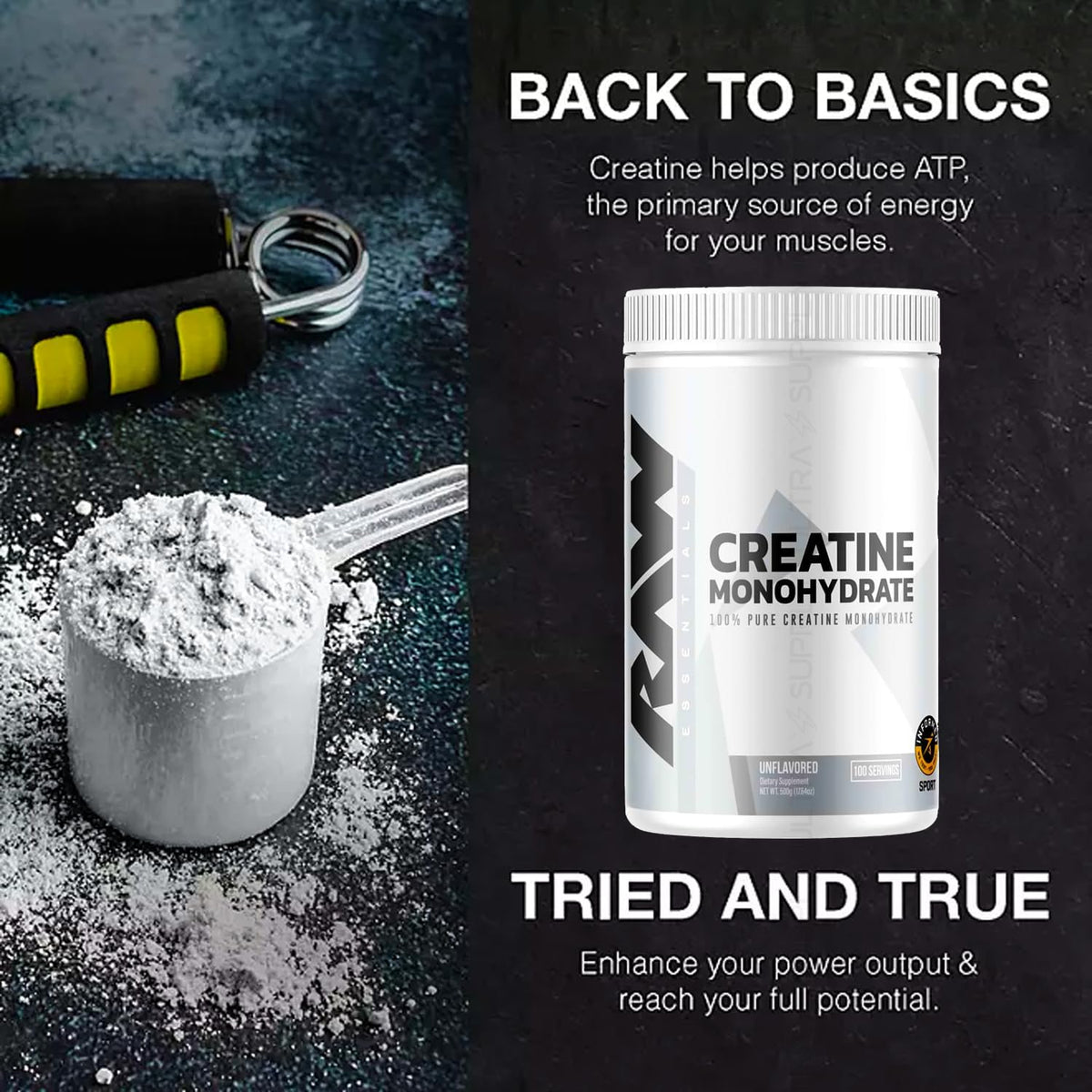 Raw Creatine Monohydrate Powder, 100 Servings, Unflavoured, 510g – Micronised Creatine for Muscle Strength, Recovery & Performance - görsel 5