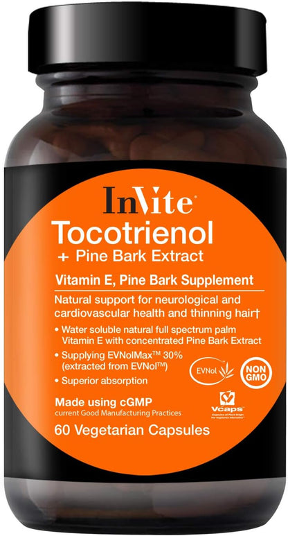Invite Health Tocotrienol + Pine Bark Extract - Supports Neurological and Cardiovascular Health - 60 Vegetarian Capsules - 30 Day Supply (2-Pack)