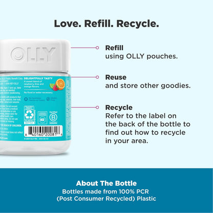 OLLY Kids Chillax Gummy - Magnesium, L-Theanine & Lemon Balm - Calm Mood Support - Sherbet Flavoured - 50 Gummies – Image 4