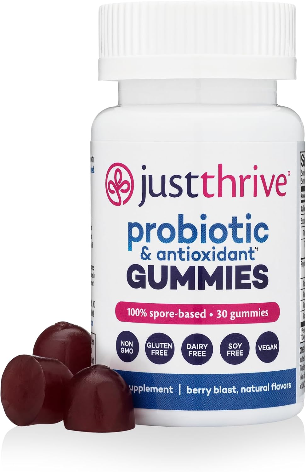 Just Thrive Probiotic Gummies - Berry Blast - 30 Count - görsel 1