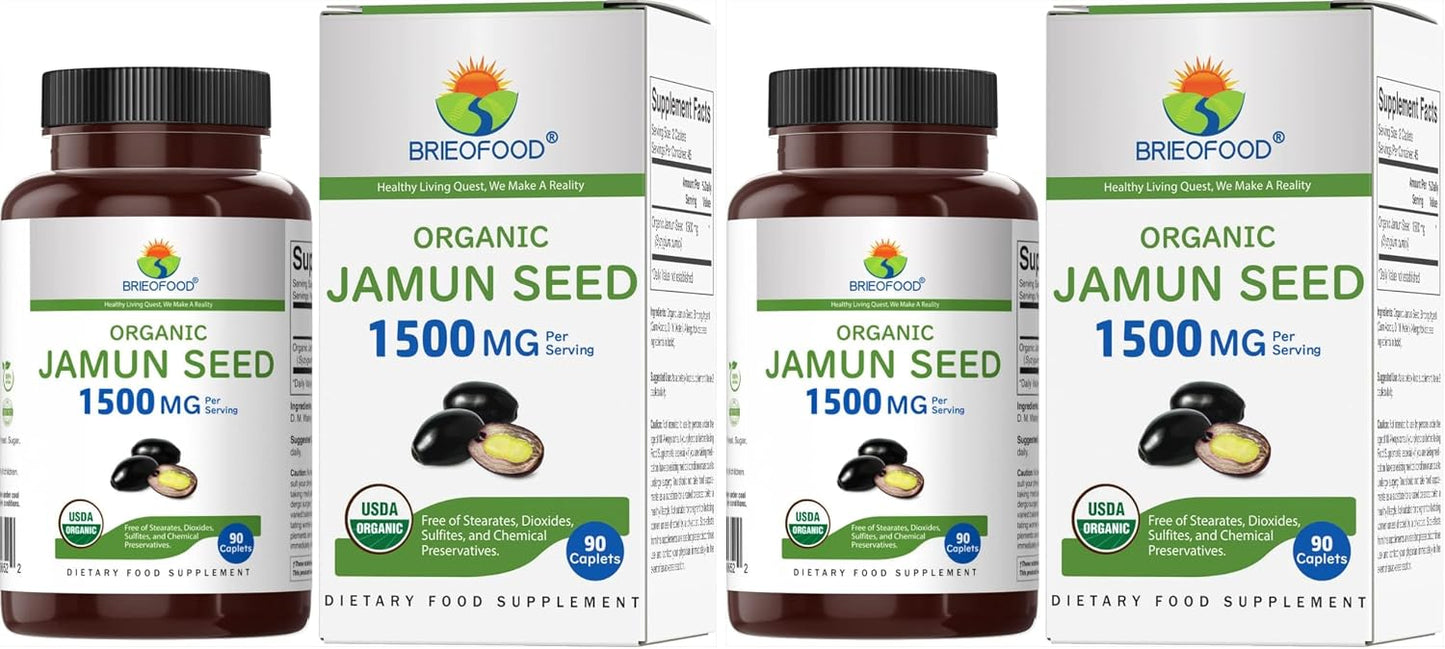 Brieofood Organic Jamun Seed 1500mg, 90 Vegetarian Tablets, Gluten-free - görsel 7