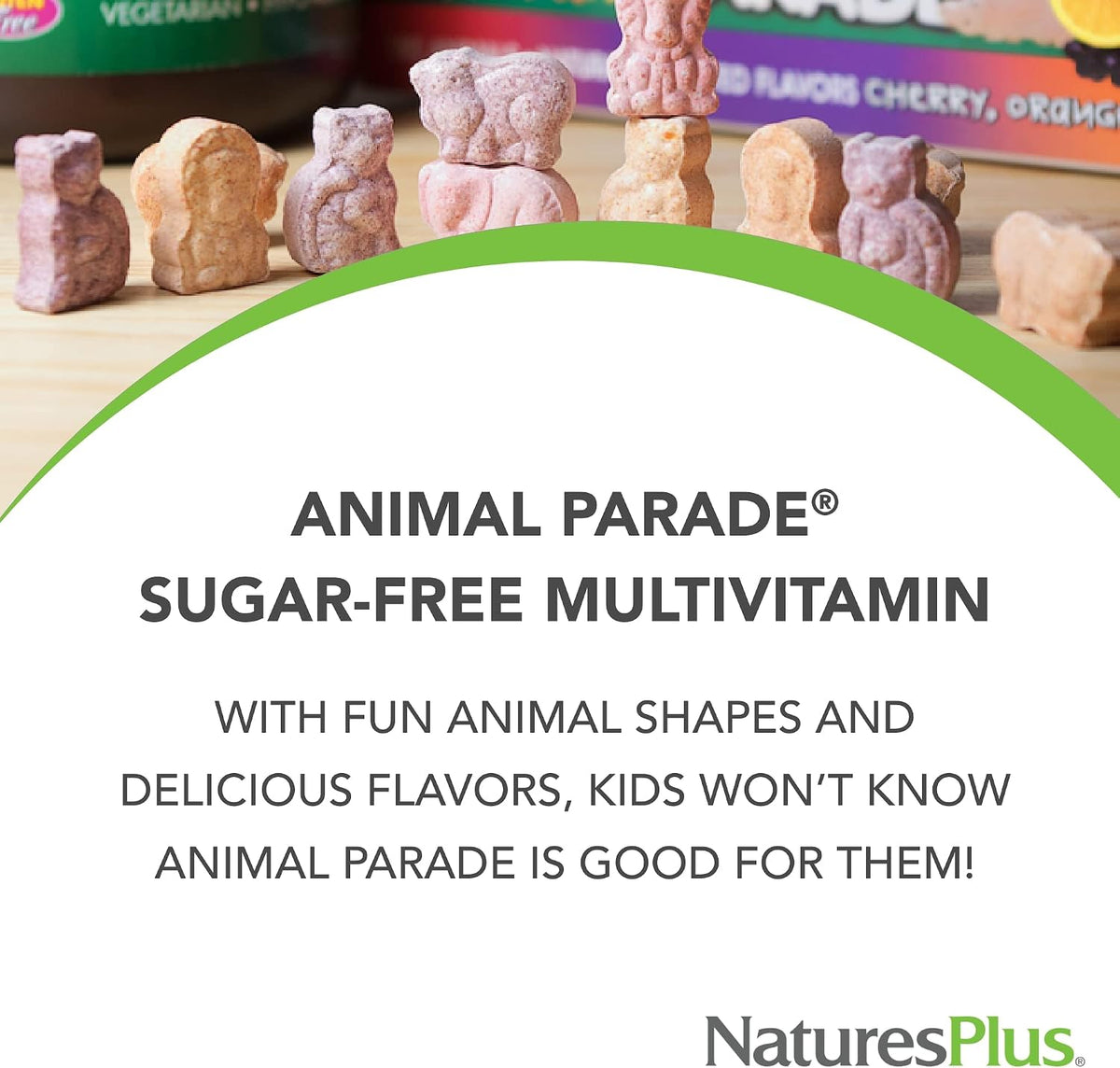 NaturesPlus Animal Parade Sugar-Free Children's Multivitamin, 90 Chewable Tablets - görsel 3