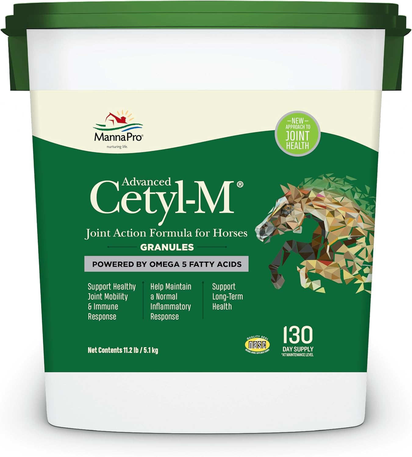 Manna Pro Cetyl-M Joint Supplement for Horses, Omega-5 Fatty Acids, Supports Mobility, Flexibility and Joint Health (5.1 kg) - görsel 1