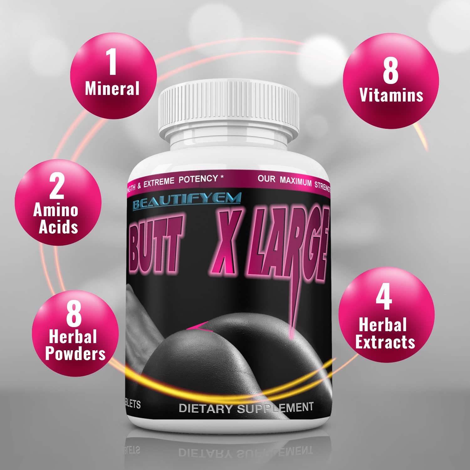 Butt X-Large Booty Enhancement Supplement - 1 Month's Supply - görsel 2