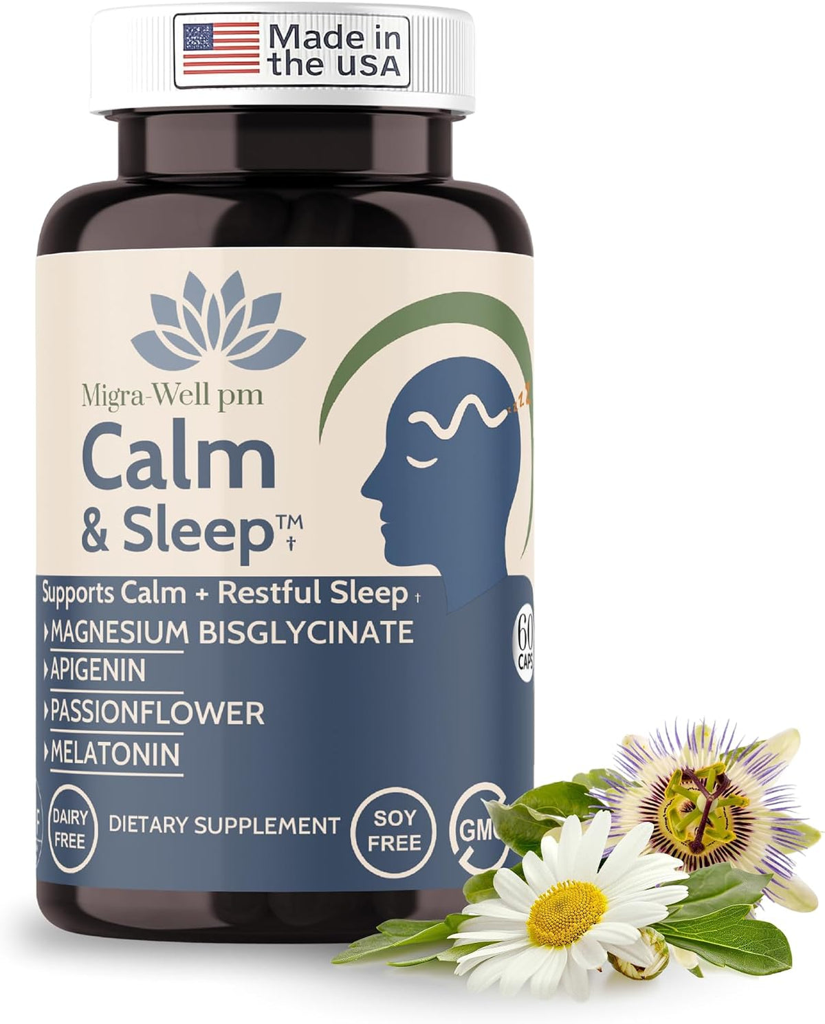 Calm & Sleep: Sleep Aid for Adults – – Uninterrupted sleep: Passionflower supports deeper, continuous sleep, – Image 2