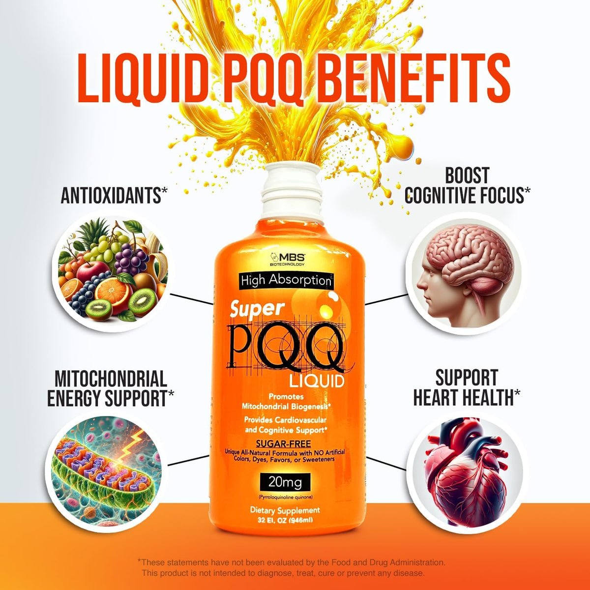 Super PQQ Liquid - Highly Absorbable Pyrroloquinoline Quinone 20mg - görsel 4