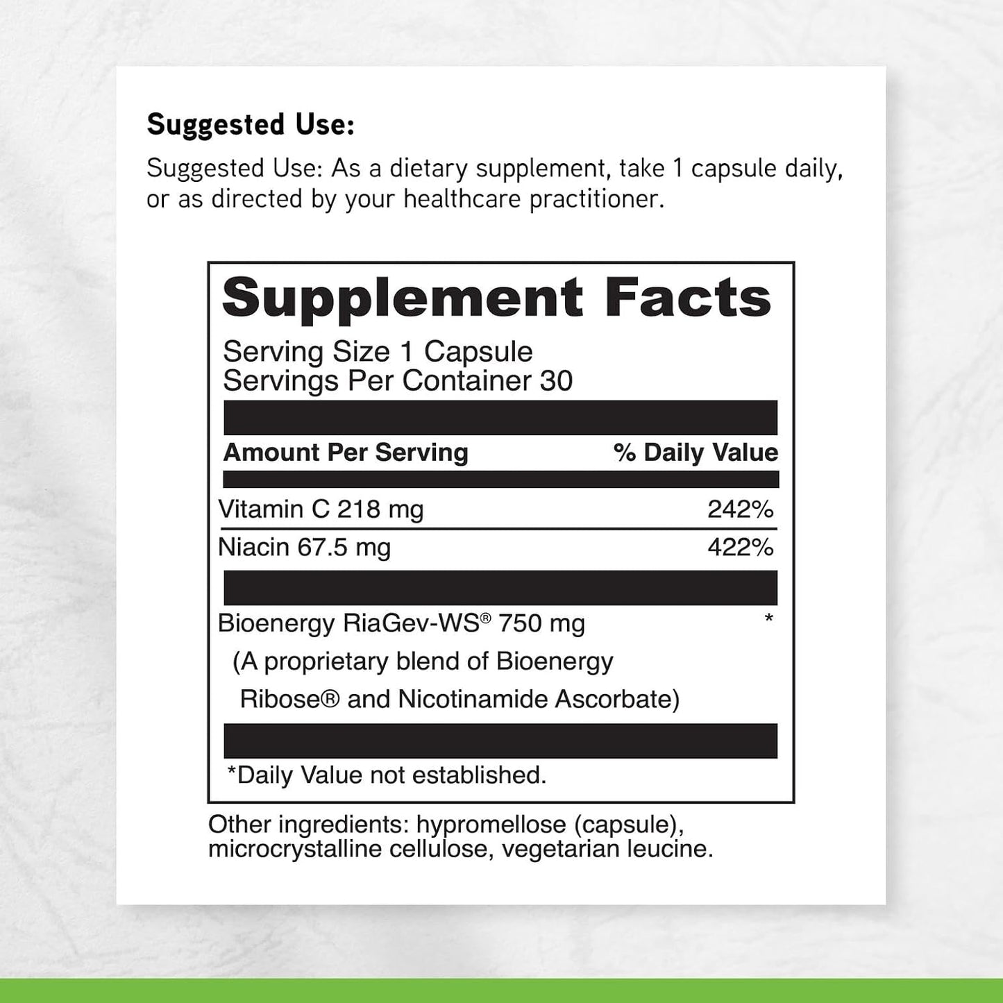 DAVINCI Labs NAD+ Activate - NAD Supplement with Vitamin C & Niacin - 30 Capsules - görsel 6