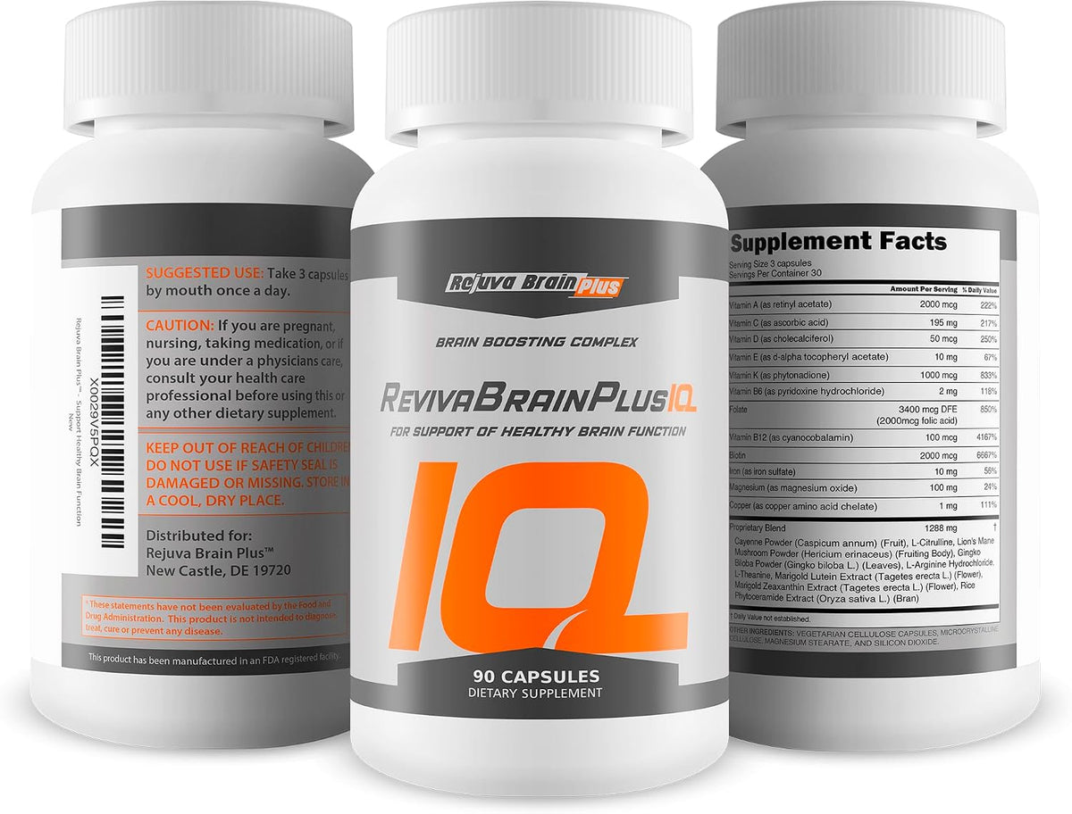 Reviva Brain Plus IQ - Brain Boosting Supplement for Memory, Focus & Clarity - görsel 4