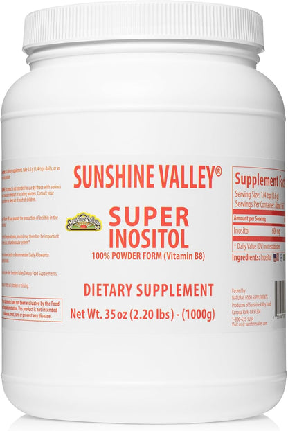 Sunshine Valley Super Inositol Powder – Unflavoured Dietary Supplement – 8 oz (227g)
