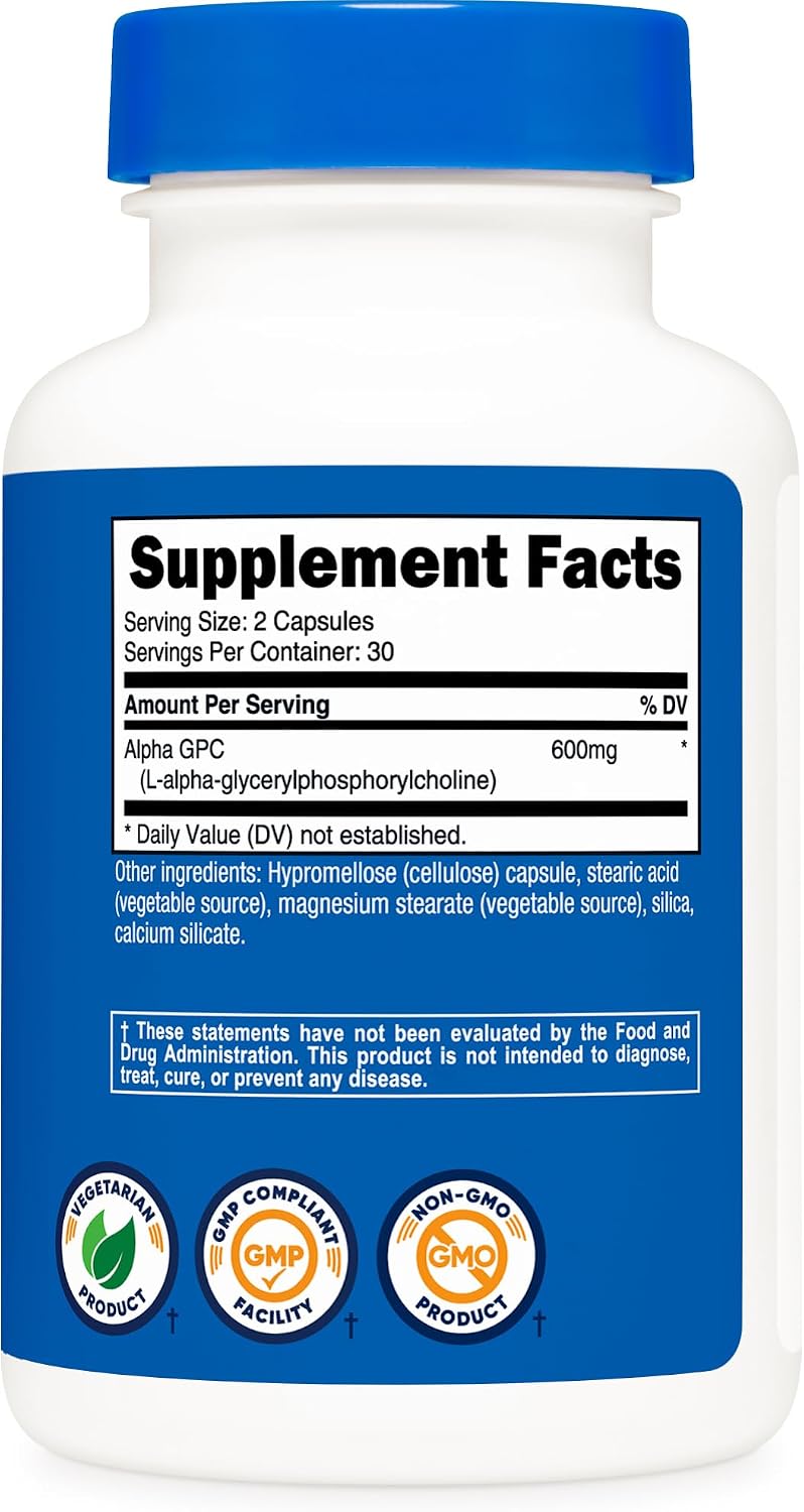 Nutricost Alpha GPC 600mg, 60 Vegetarian Capsules - görsel 5