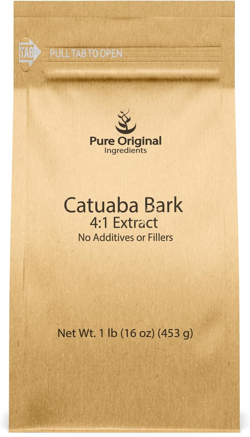 PURE ORIGINAL INGREDIENTS Catuaba Bark, 4:1 Extract, Fine Powder, Herbal Supplement (454 g) - görsel 1