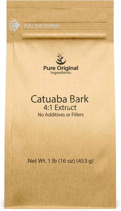 PURE ORIGINAL INGREDIENTS Catuaba Bark, 4:1 Extract, Fine Powder, Herbal Supplement (454 g)