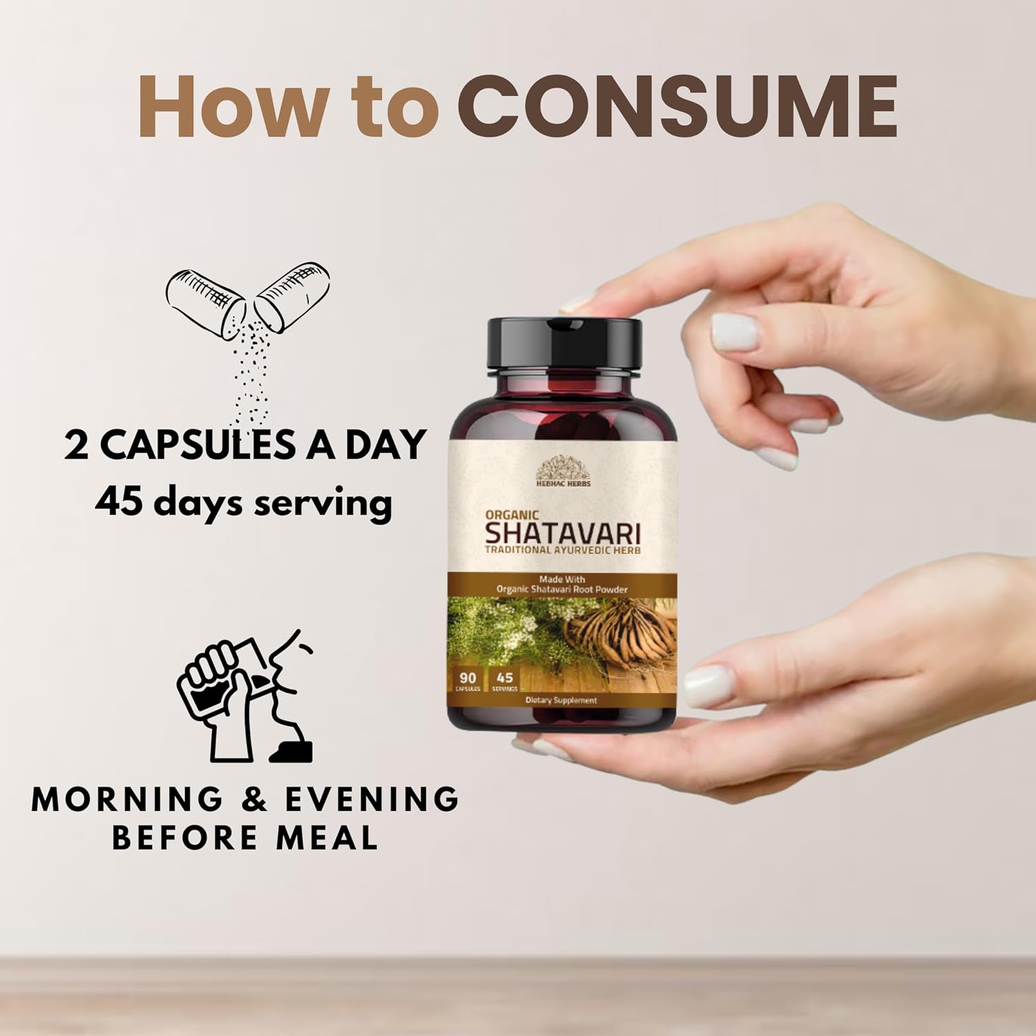 Shatavari Capsules 1000mg – 90 Veg Capsules – Herbal Supplement for Women - görsel 3
