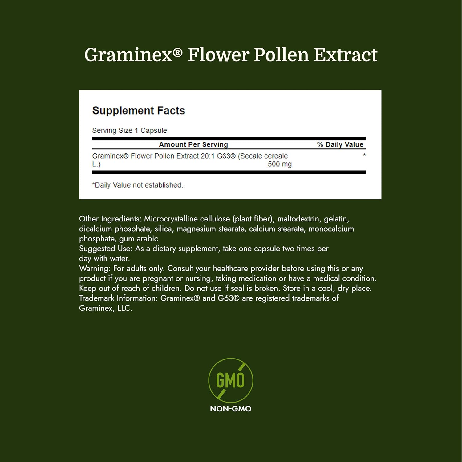 Swanson Graminex Flower Pollen Extract | Men's Health Supplement for Prostate, Kidney & Urinary Support | Non-GMO | 60 Capsules - görsel 4