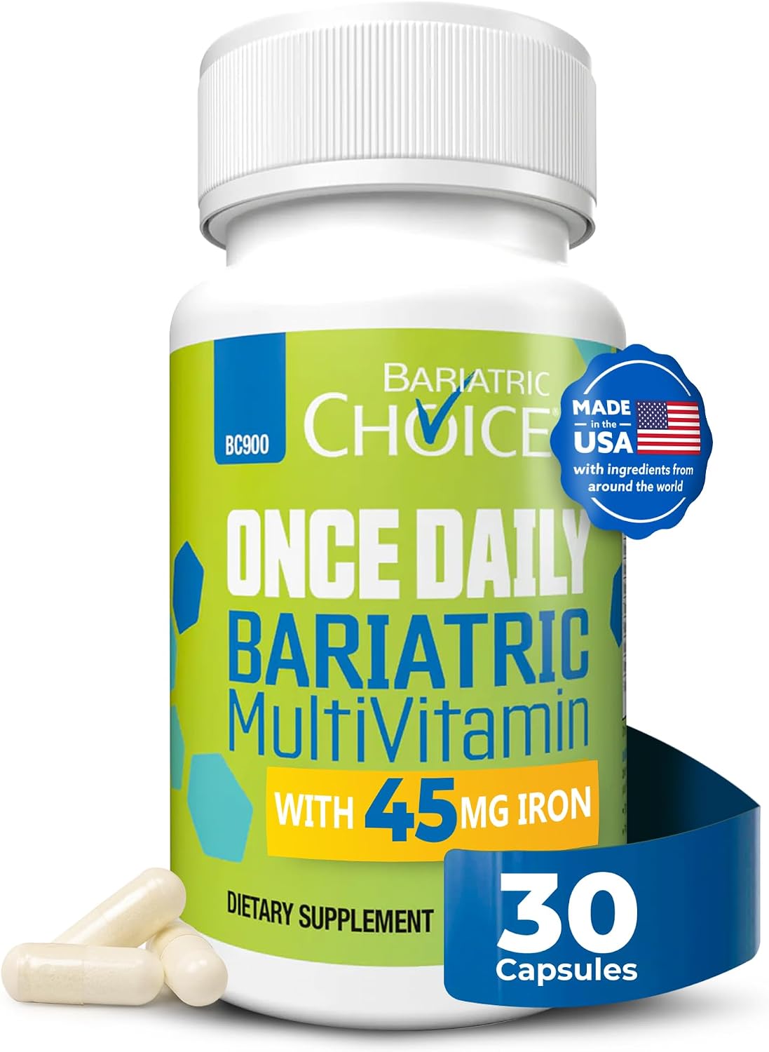 Bariatric Choice Once-Daily Bariatric Multivitamin with Iron – 90 Capsules (3 Months' Supply) - görsel 9
