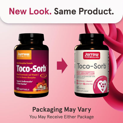Jarrow Formulae Toco-Sorb – Tocotrienol-Tocopherol Complex with Vitamin E, 60 Soft Gels