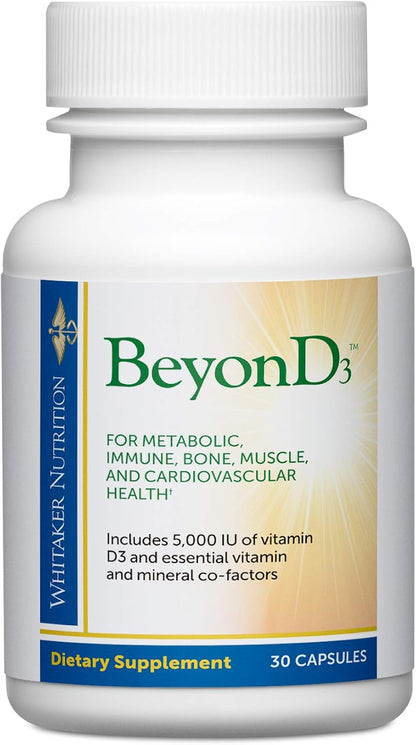 Dr. Whitaker's BeyonD3 - Vitamin D3 Supplement with K2, Magnesium, Zinc & Boron, 30 Capsules
