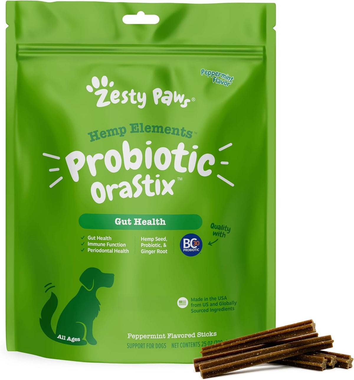 Zesty Paws OraStix Probiotic Sticks for Dogs – 708 g - görsel 1