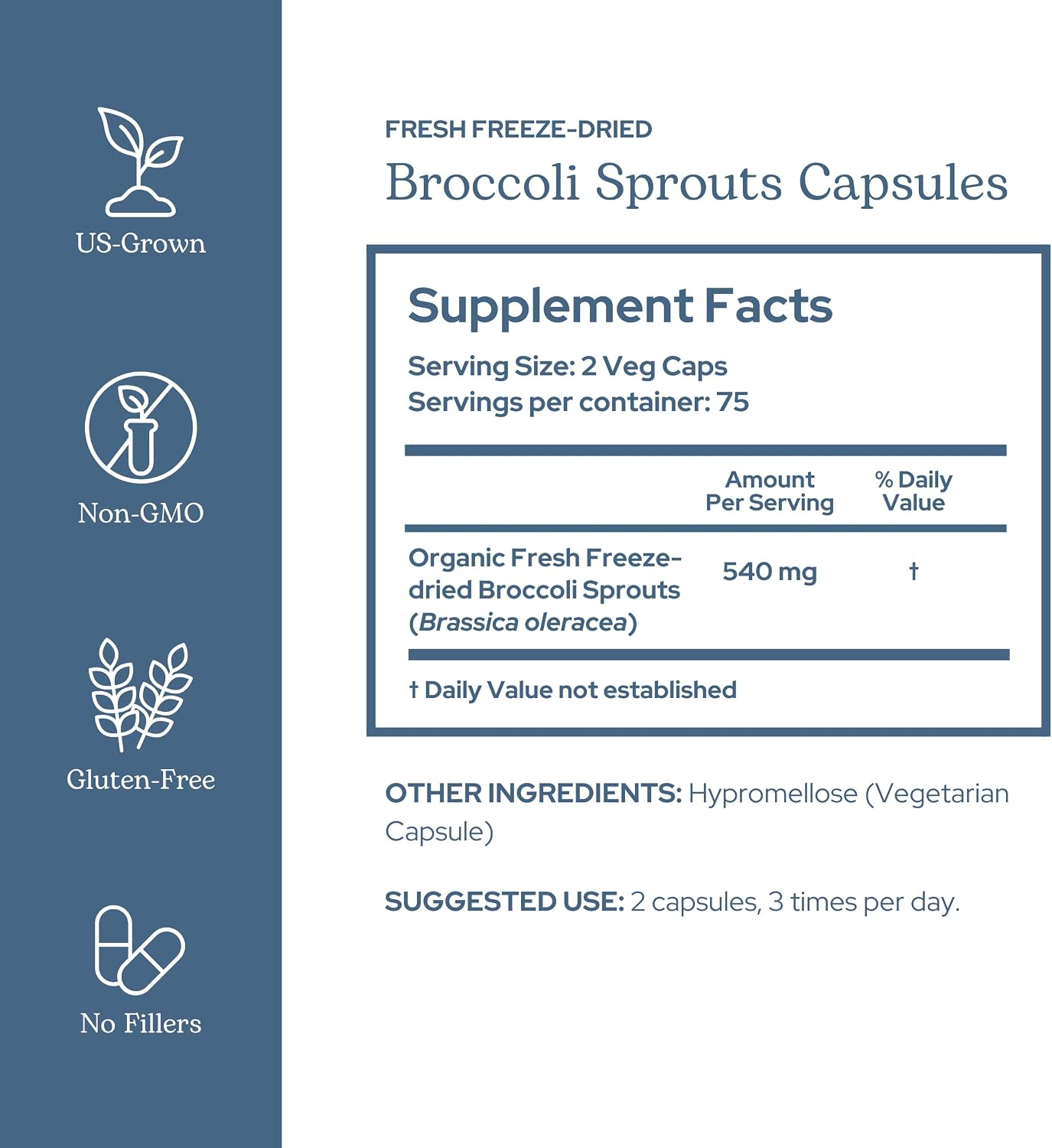 Eclectic Herb Organic Broccoli Sprouts Capsules – 150 Capsules, 270 mg - görsel 2