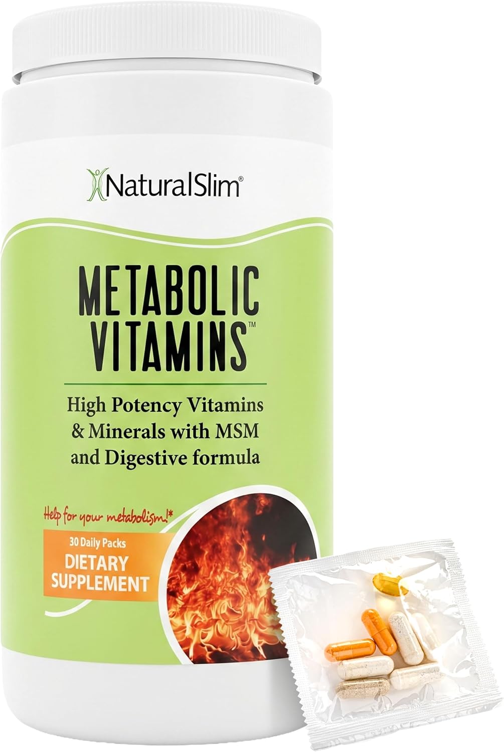 NaturalSlim Metabolic Vitamins – Multivitamin for Women and Men with B Complex, Niacin and Digestive Enzymes - görsel 1