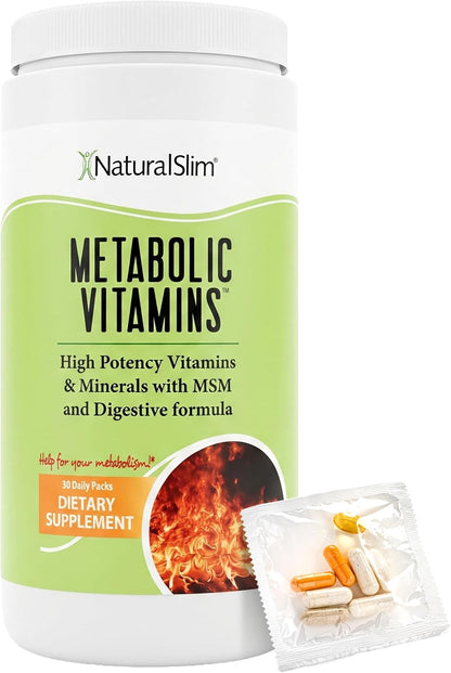 NaturalSlim Metabolic Vitamins – Multivitamin for Women and Men with B Complex, Niacin and Digestive Enzymes