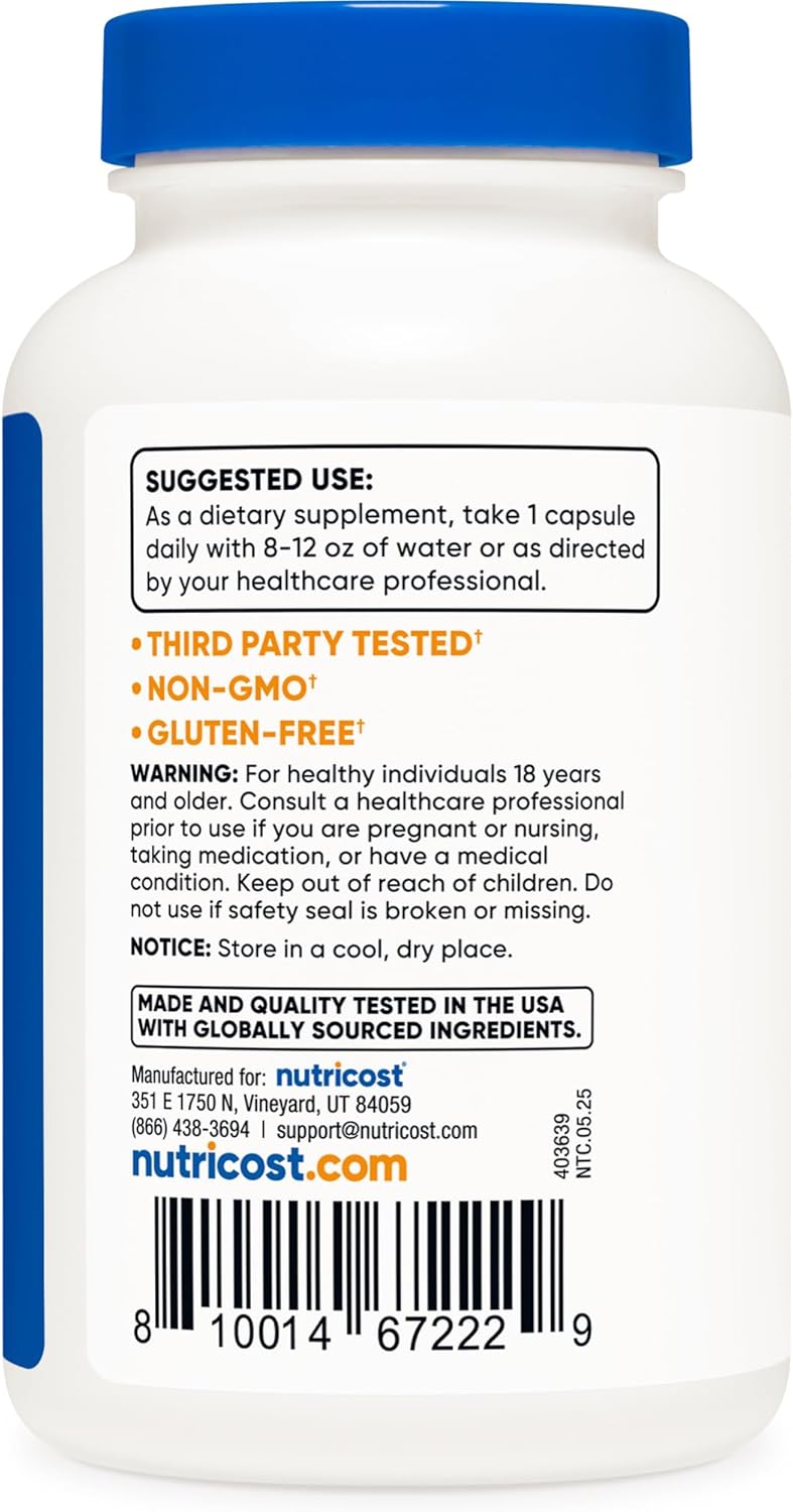 Nutricost P5P (Pyridoxal-5-Phosphate) Vitamin B6 Supplement 50mg, 240 Capsules - görsel 4
