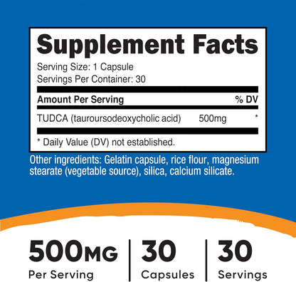 Nutricost TUDCA 500mg, 30 Capsules (Tauroursodeoxycholic Acid)