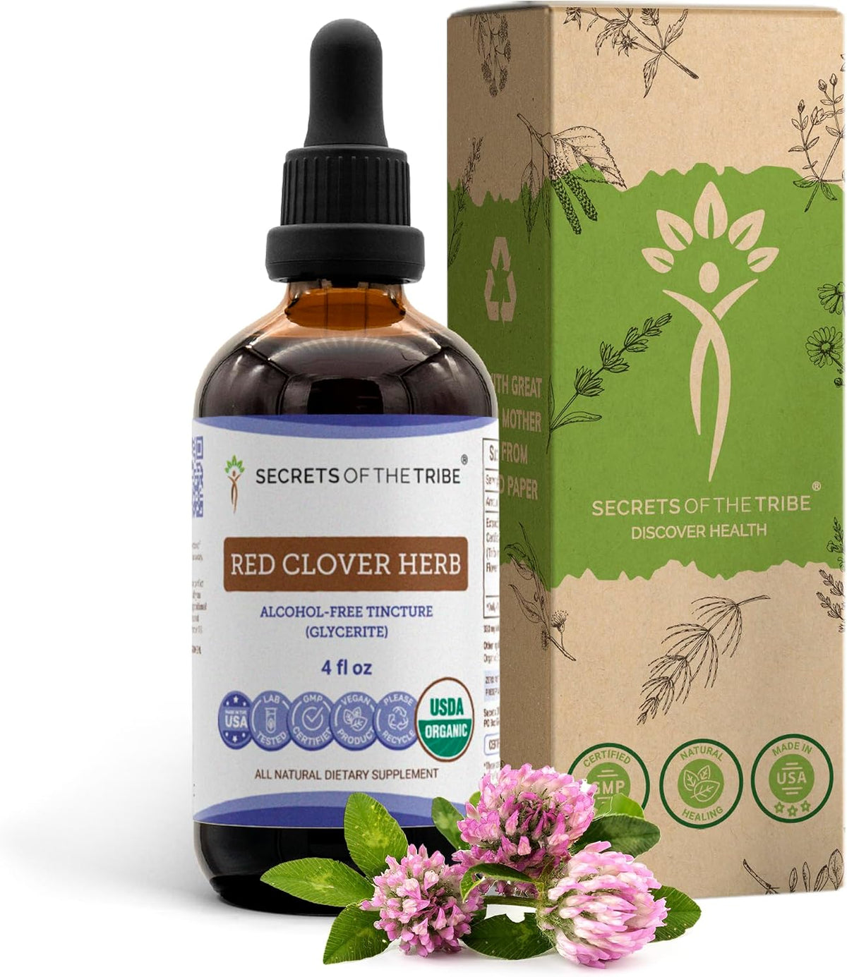 Red Clover Herb Organic Tincture – Alcohol-Free Extract, High-Potency Herbal Drops, 59 ml - görsel 6