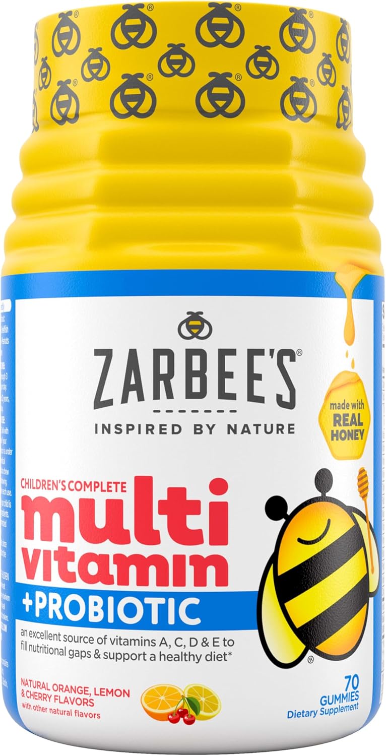 Zarbee's Kid's Complete Multivitamin + Probiotic Gummies – 70 Count - görsel 1