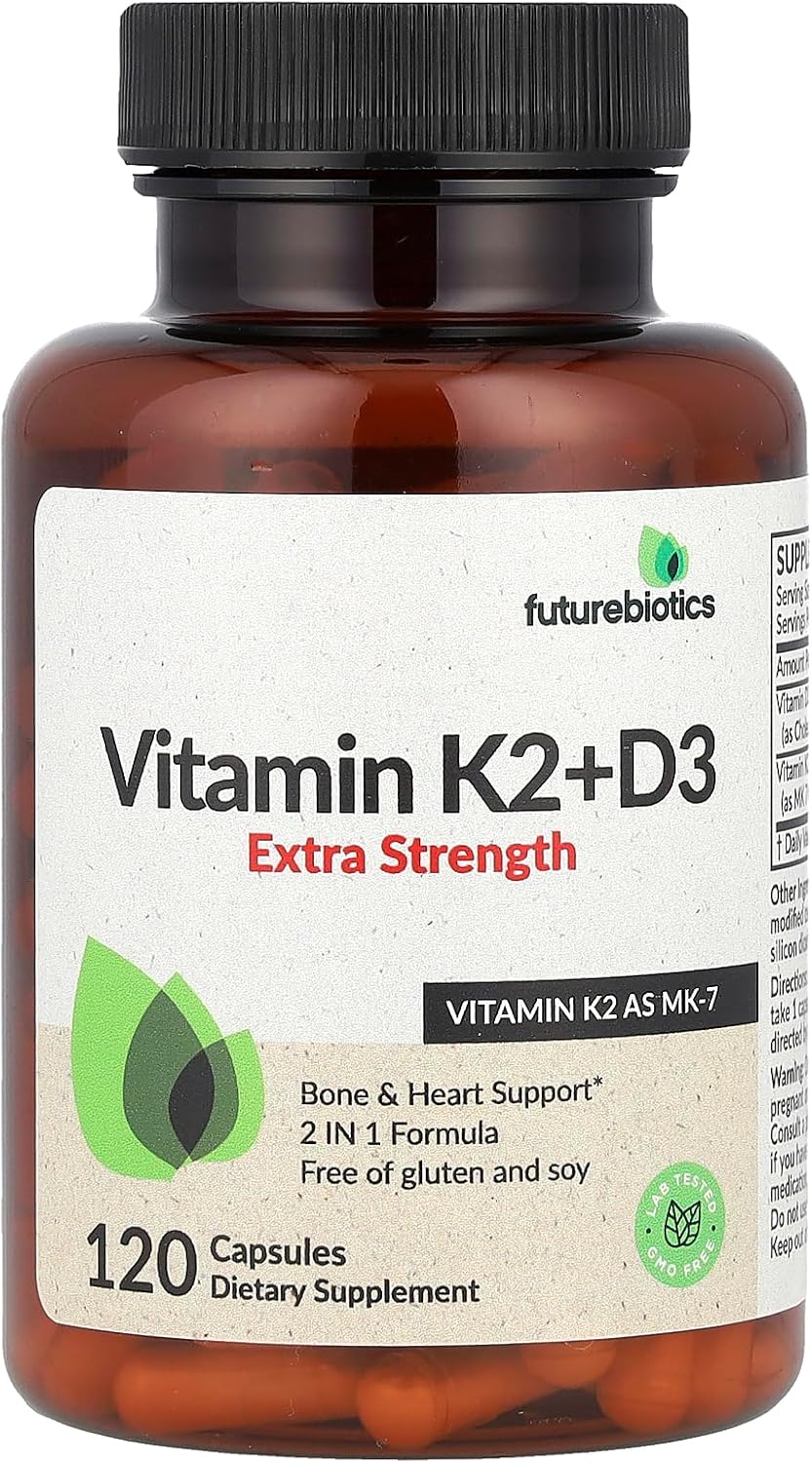 Futurebiotics Vitamin K2 + D3, Extra Strength, 120 Capsules - görsel 1
