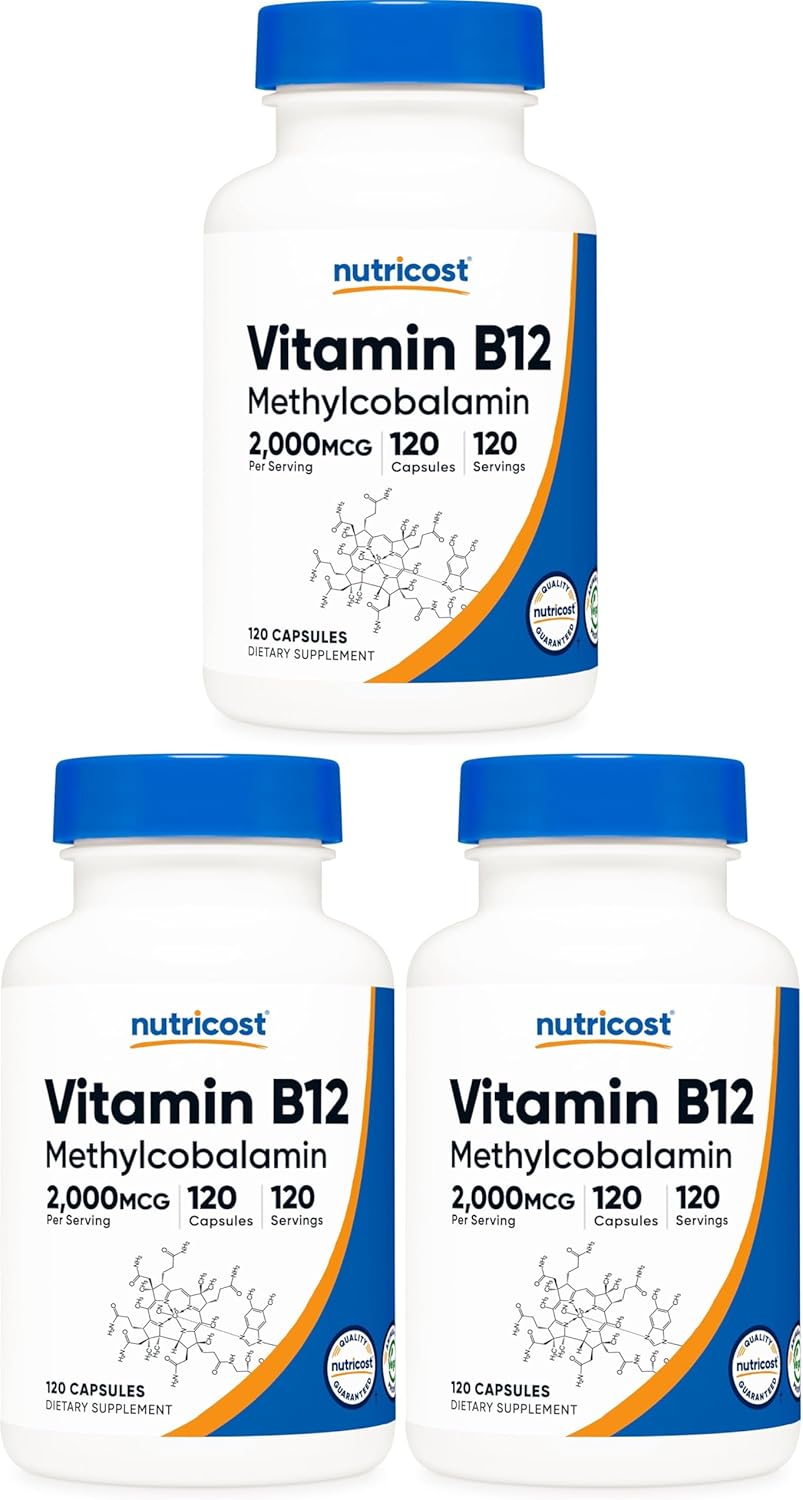 Nutricost Vitamin B12 (Methylcobalamin) 2000mcg, 120 Capsules - görsel 9