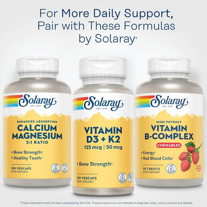 SOLARAY Vitamin B-Complex Chewables – Strawberry Flavour – 50 Tablets