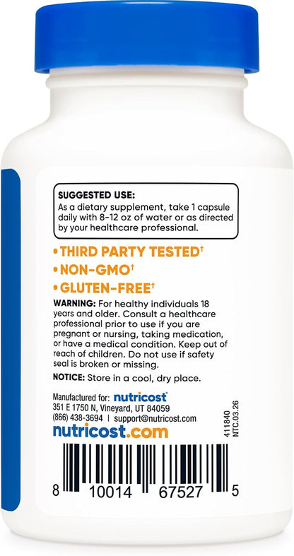 Nutricost TUDCA 250 mg, 60 Capsules (Tauroursodeoxycholic Acid) – Premium Quality
