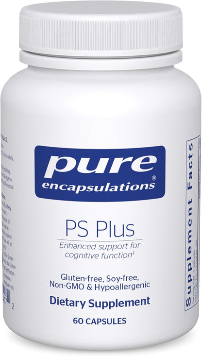 Pure Encapsulations PS Plus – Hypoallergenic Cognitive Support with Phosphatidylserine and Antioxidants (60 Capsules)