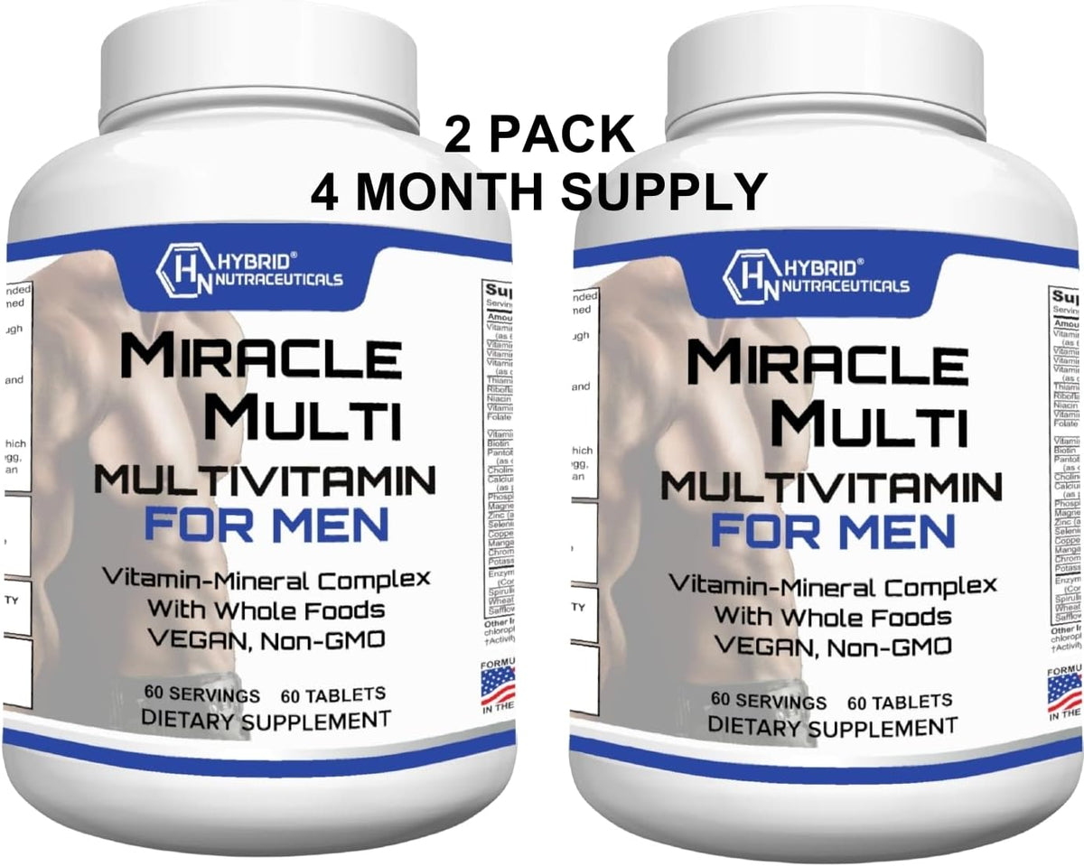 MiracleMulti Men’s Multivitamin – with Probiotics & Superfood Enzyme Blend, 2-Pack (120 Tablets) - görsel 1