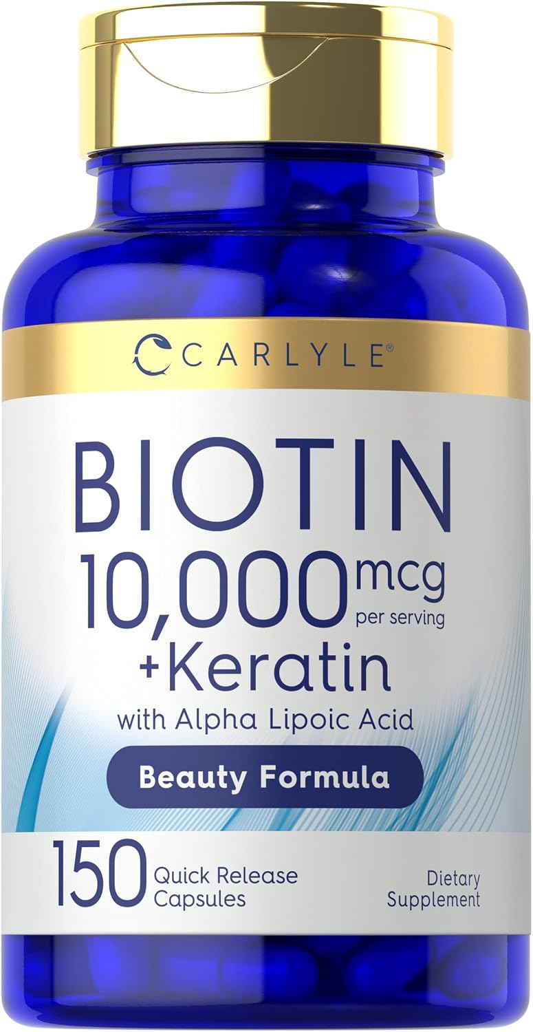 Carlyle Biotin 10,000µg with Keratin - 150 Capsules - görsel 1