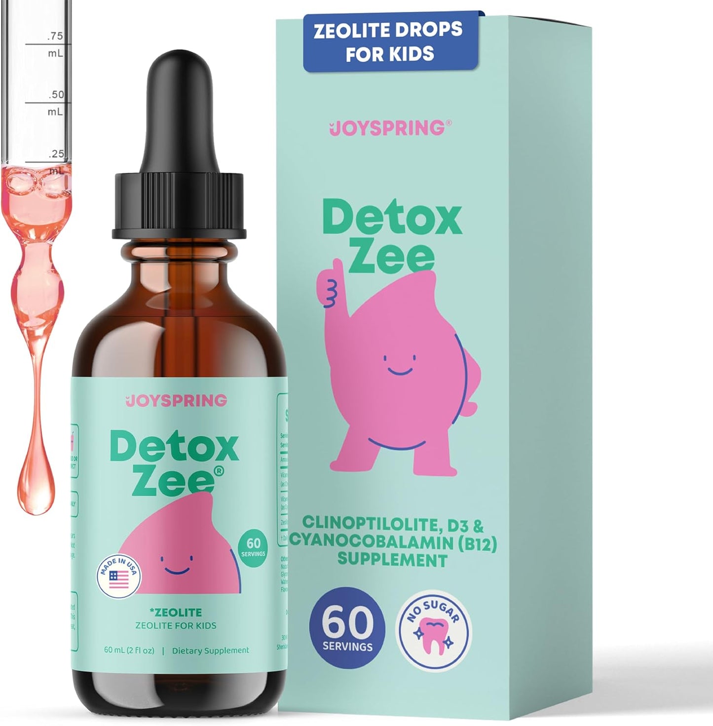 JoySpring DetoxZee Zeolite Drops for Children – Clinoptilolite Mineral Supplement with Vitamin D3 & B12 – Liquid Vitamins for Children, Mild Berry Flavour, 30 Servings - görsel 10