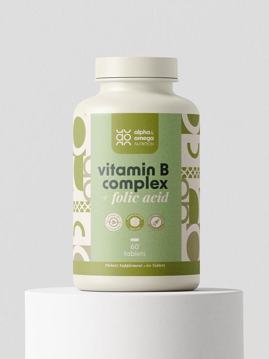 Alpha & Omega Nutrition Vitamin B Complex + Folic Acid – 60 Tablets