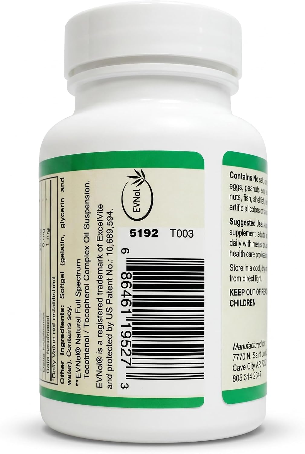 Perfect E - Patented EVNol® Full Spectrum Tocotrienol Complex (268mg - 400 IU) - 30 Softgels - görsel 9