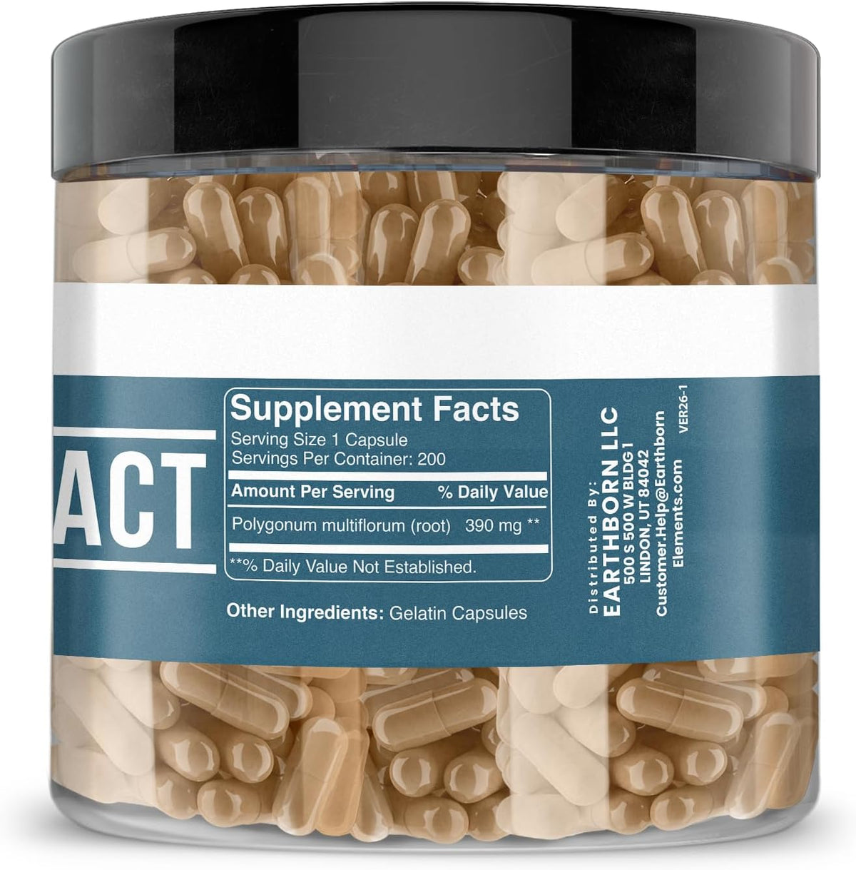 Earthborn Elements Fo-Ti Extract 200 Capsules, Pure & Undiluted, No Additives - görsel 4