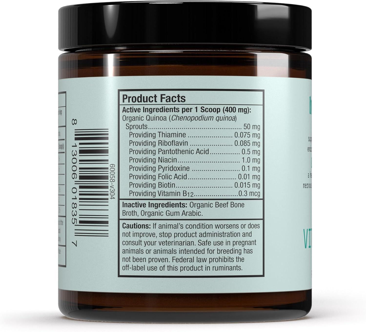 Bark & Whiskers Organic Vitamin B Complex - B Vitamins for Normal Energy & Nervous System Function in Cats & Dogs - Certified Organic - 24 g - görsel 2