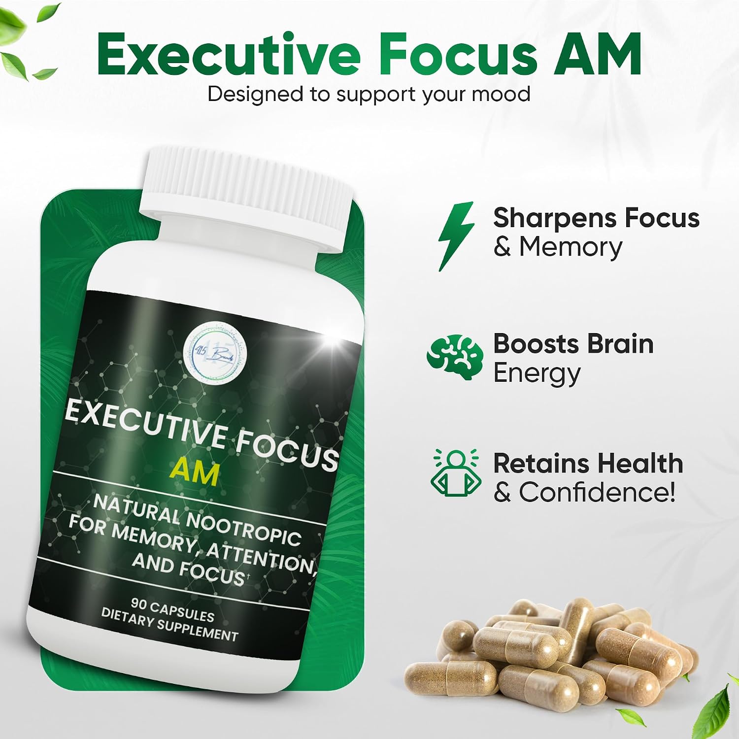Executive Focus AM Nootropic Brain Supplement for Memory and Focus - görsel 6