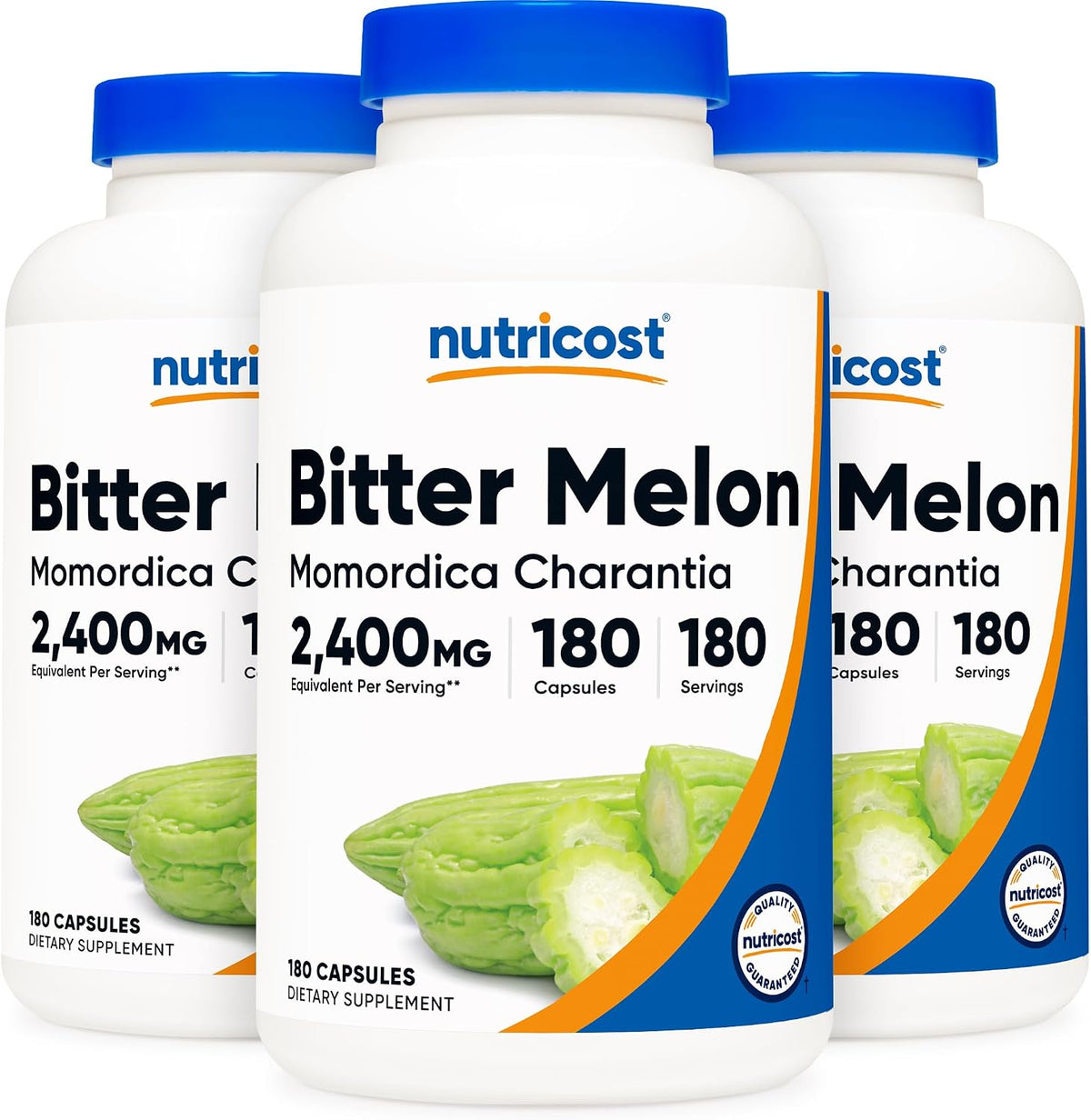 Nutricost Bitter Melon 600mg, 180 Capsules (3 Bottles) - görsel 1