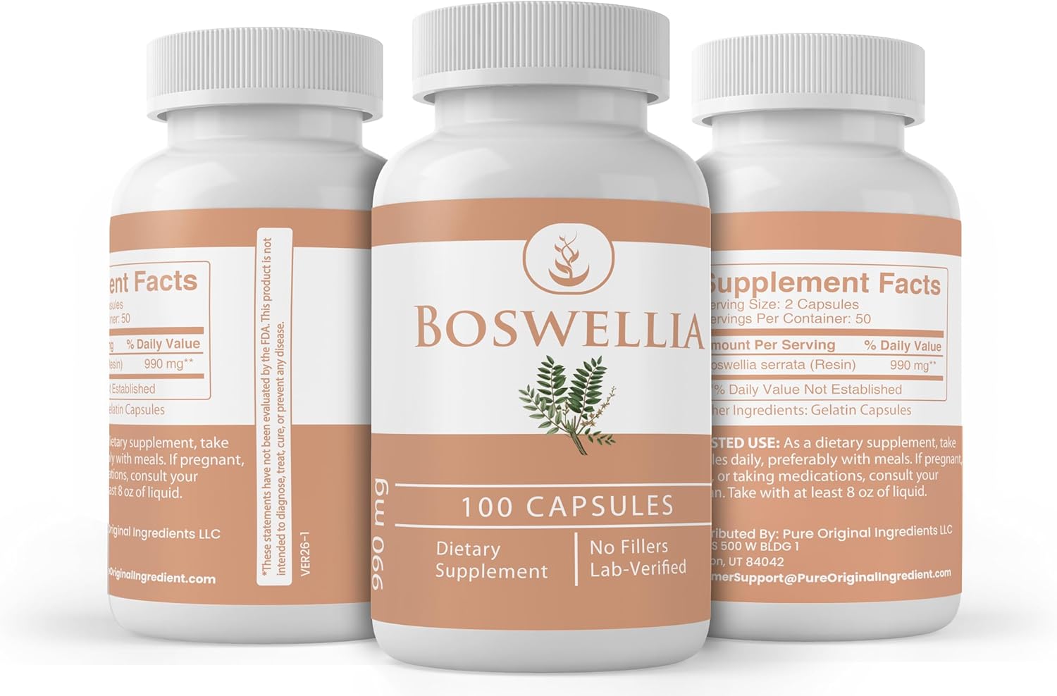 PURE ORIGINAL INGREDIENTS Boswellia (100 Capsules) - Always Pure, No Additives Or Fillers, Lab Verified - görsel 3