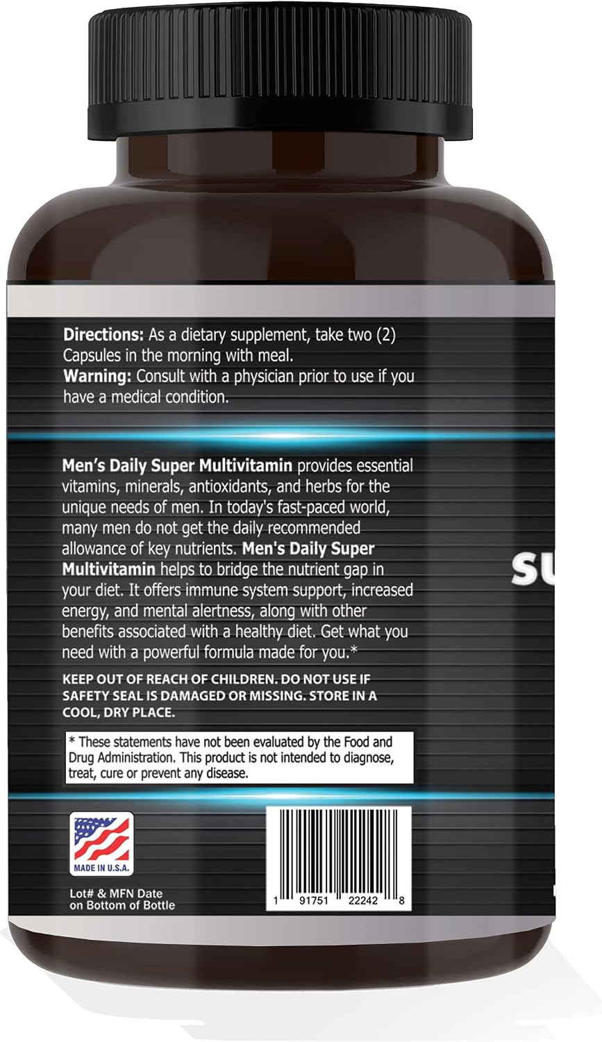 Men's Daily Super Multivitamin - 60 Tablets Blend of Vitamins, Minerals and Herbs - görsel 4