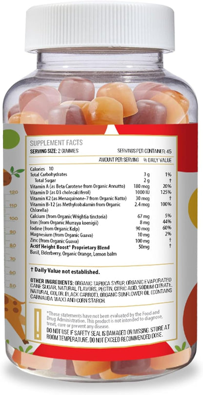 Actif Height Boost Mega Support for Kids 3-8 Years Old - 60 Gummies, Strawberry Flavour